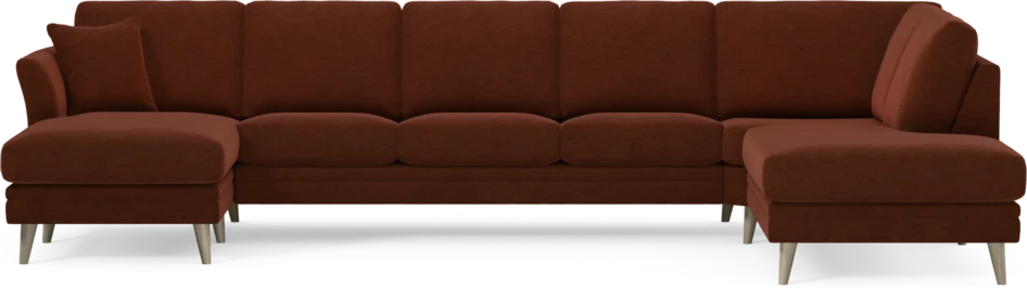Eden - 3-sits soffa med schäslong vänster och divan höger - Orange