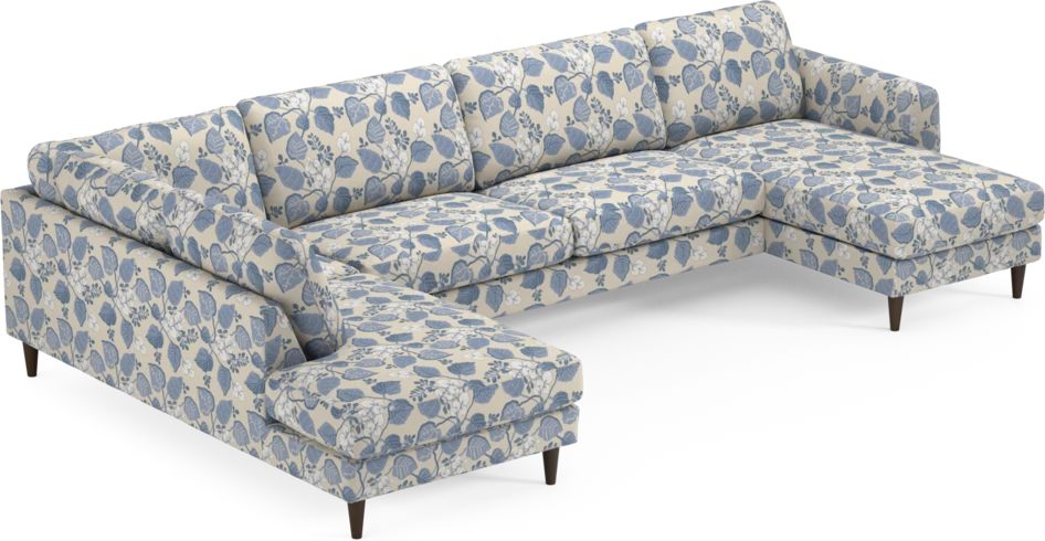 Bridge - 3-sits soffa med divan vänster och schäslong höger - Blå