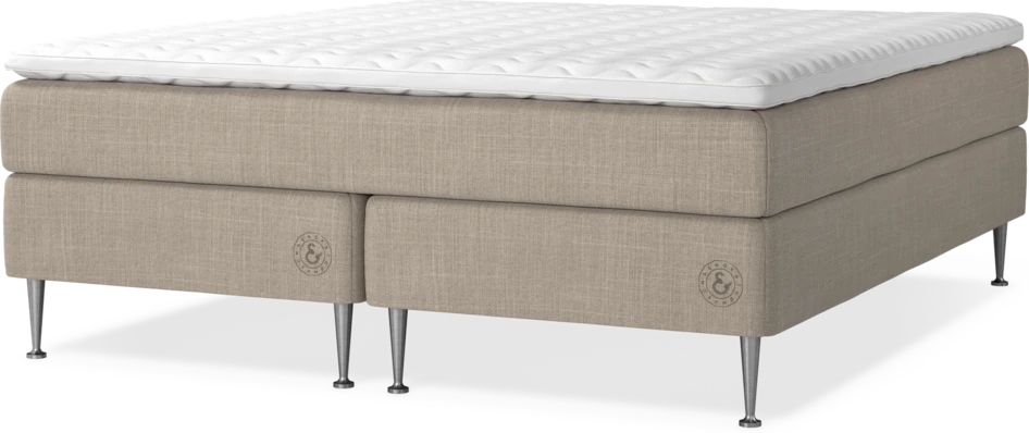 Asperö Comfort - Kontinentalsäng, dubbelsäng med bäddmadrass Comfort och sängben - Beige