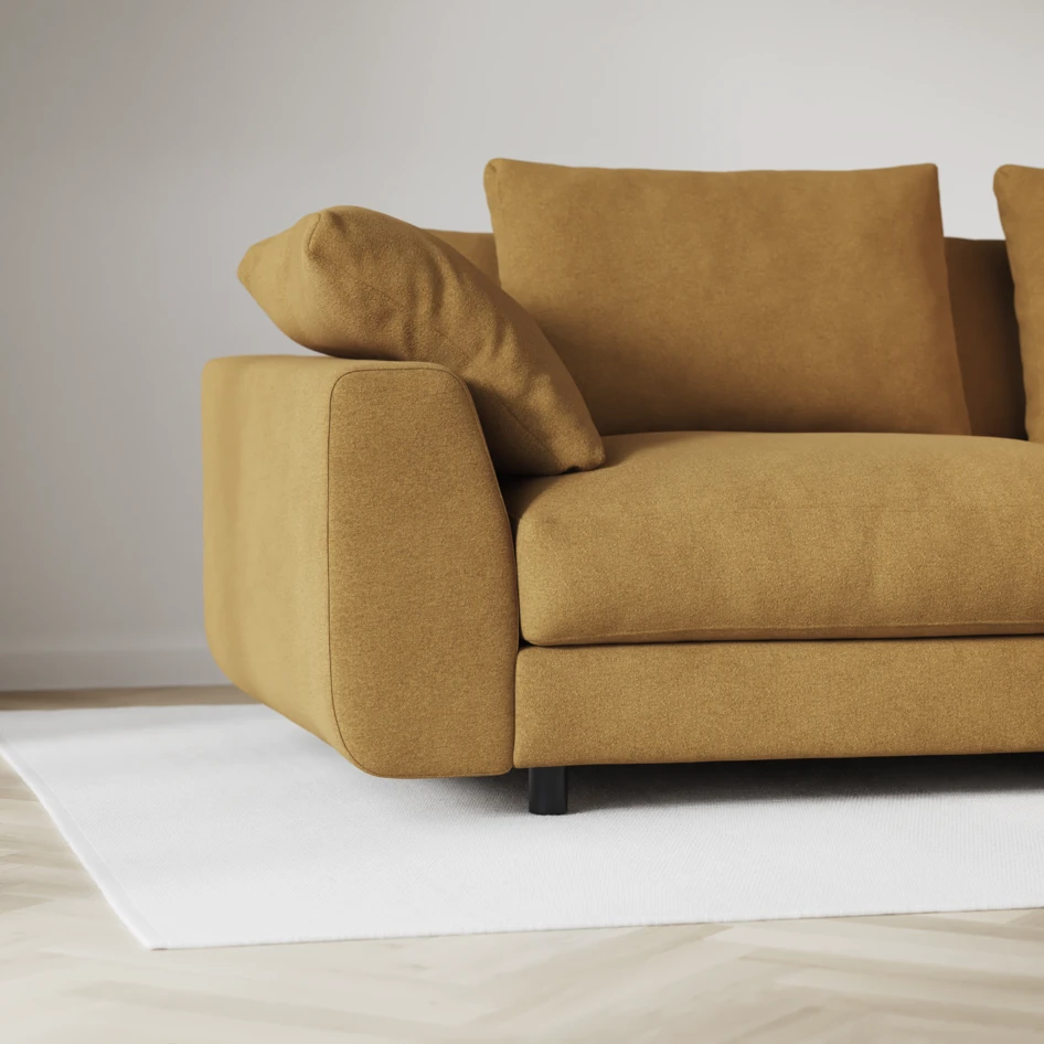 Amie - 3-sits med schäslong vänster - Orange