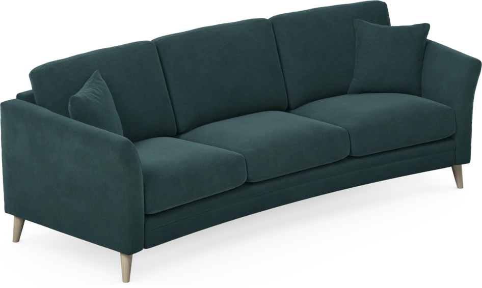 Eden - 3-sits soffa svängd - Blå