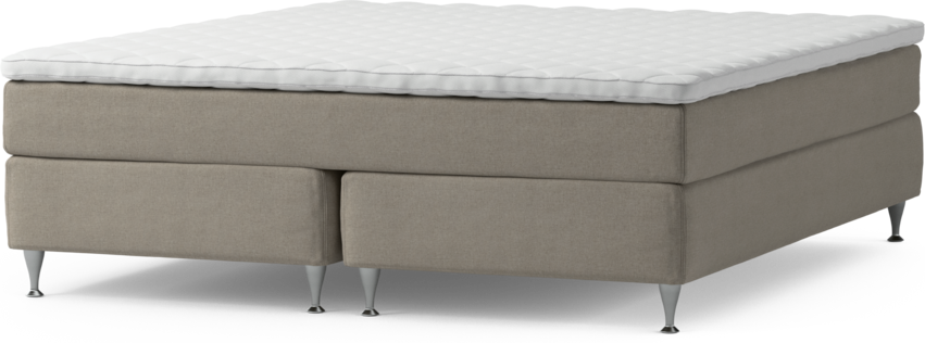 Delux Sense - Kontinentalsäng, dubbelsäng med bäddmadrass och sängben - Beige