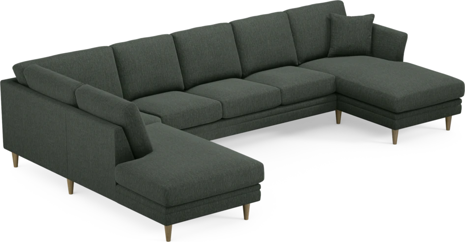 Eden - 3-sits soffa med divan vänster och schäslong höger - Grön
