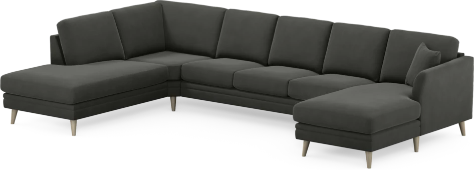 Eden - 3-sits soffa med divan vänster och schäslong höger - Grå