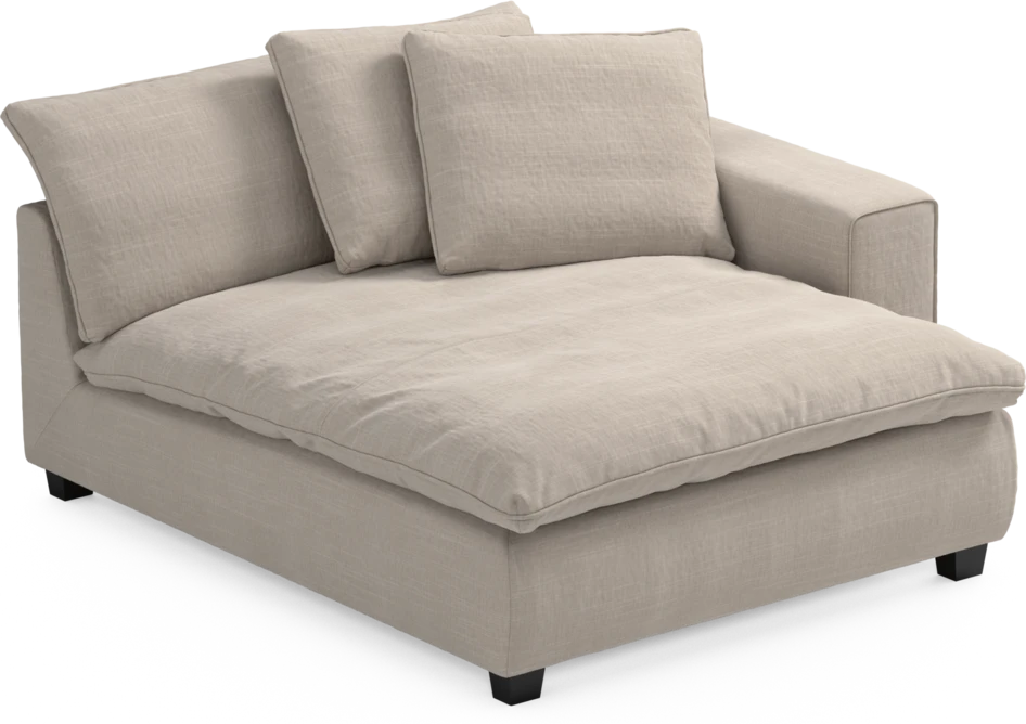 Bellora - Schäslong XL med armstöd höger - Beige