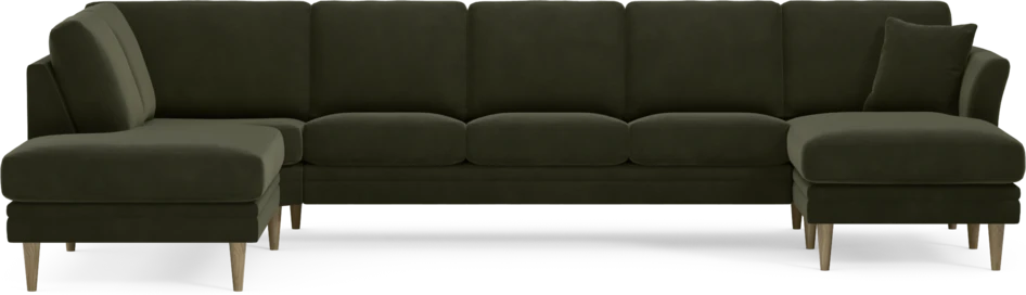 Eden - 3-sits soffa med divan vänster och schäslong höger - Grön