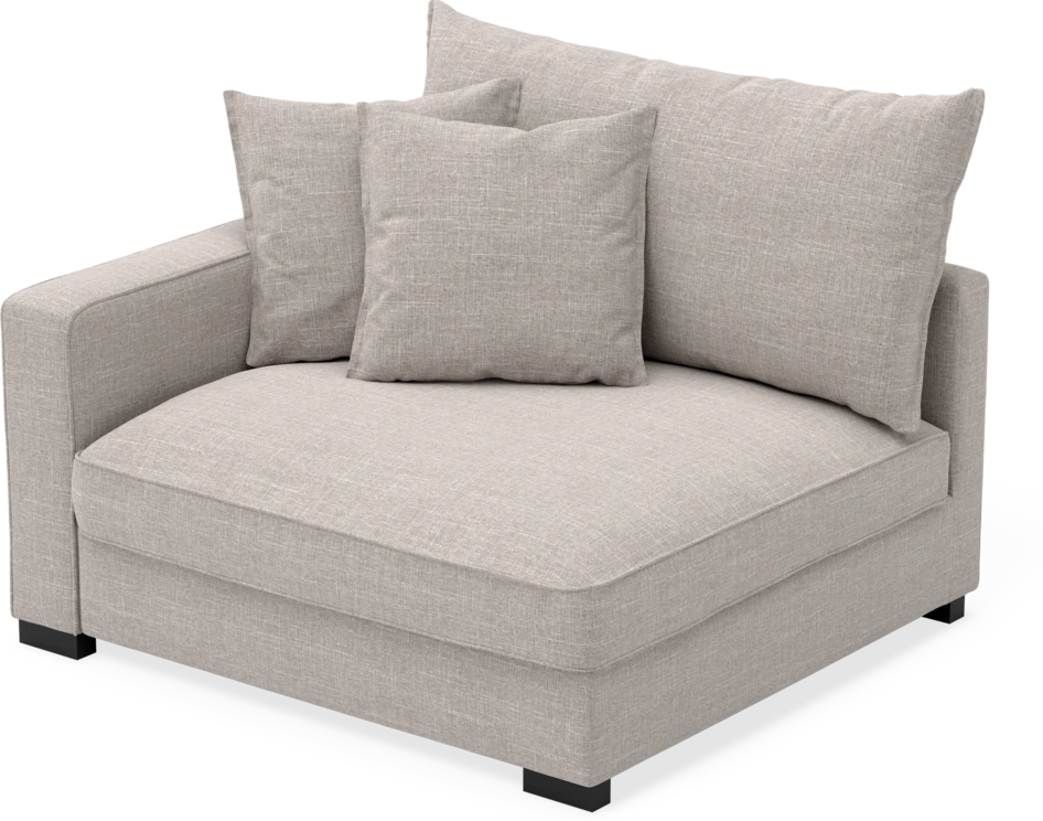 Rossi - 1,5-sits med armstöd vänster - Beige