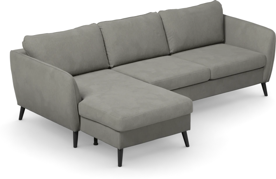 County - 3-sits soffa med flyttbar schäslong - Grå