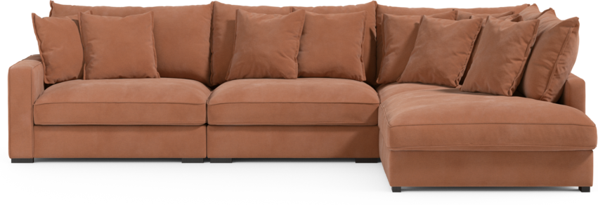 Rossi - 3-sits soffa med divan höger - Gul