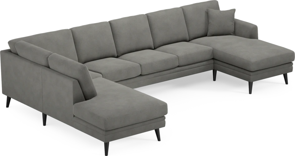Eden - 3-sits soffa med divan vänster och schäslong höger - Grå