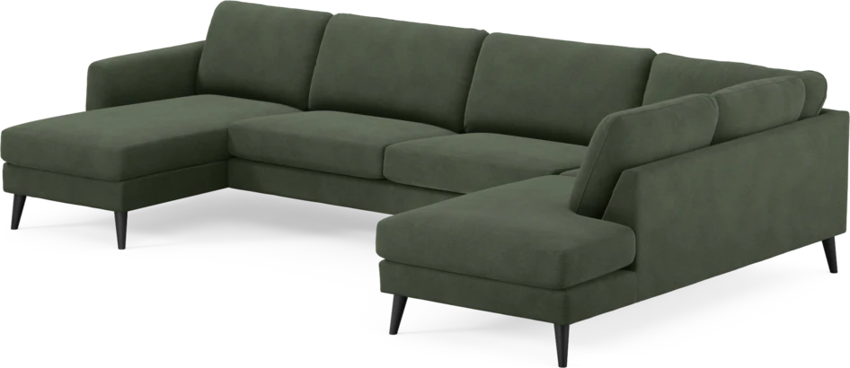 Bridge - 3-sits soffa med schäslong vänster och divan höger - Grön