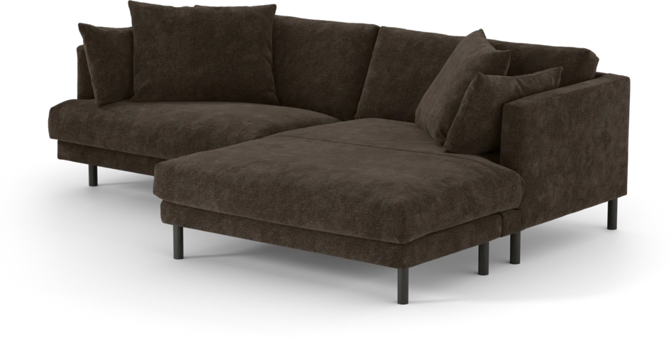 Harper - 4-sits med schäslong XL höger - Brun
