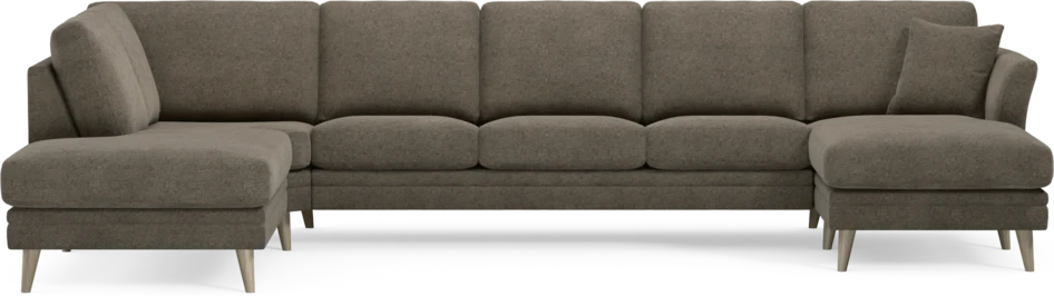 Eden - 3-sits soffa med divan vänster och schäslong höger - Brun