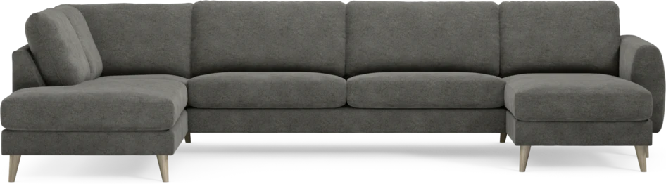 Bridge - 3-sits soffa med divan vänster och schäslong höger - Grå