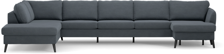 County - 4-sits soffa med divan vänster och schäslong höger - Blå