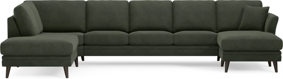 Eden - 3-sits soffa med divan vänster och schäslong höger - Grön