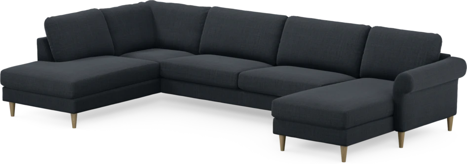 Bridge - 3-sits soffa med divan vänster och schäslong höger - Blå