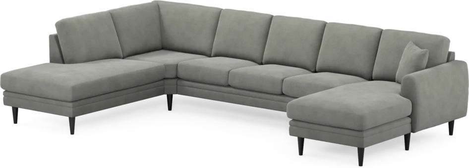 Eden - 3-sits soffa med divan vänster och schäslong höger - Grå