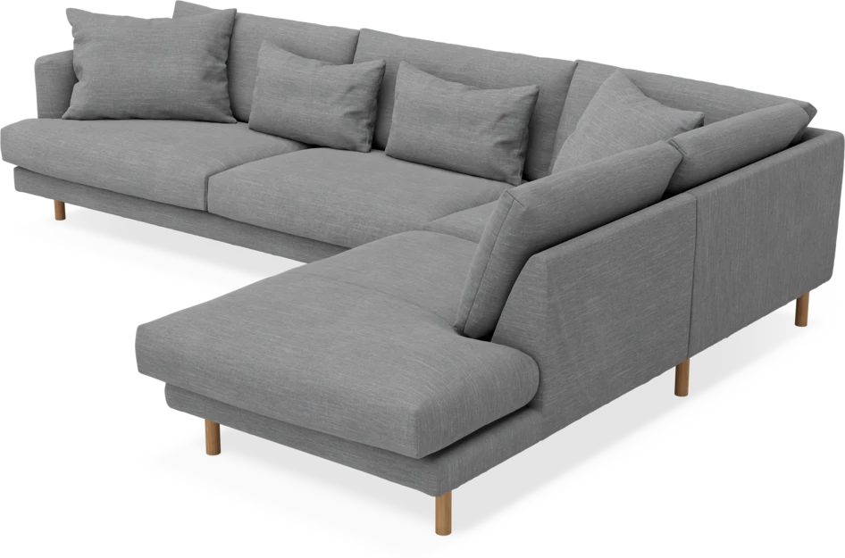 Harper - 3-sits soffa med divan höger - Grå
