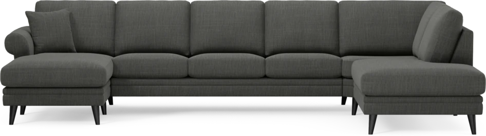 Eden - 3-sits soffa med schäslong vänster och divan höger - Grå