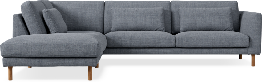 Willow - 3-sits soffa med divan vänster, fast klädsel - Blå