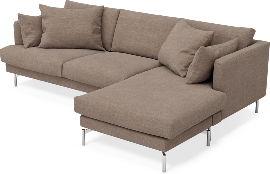 Harper - 4-sits med schäslong höger  - Brun