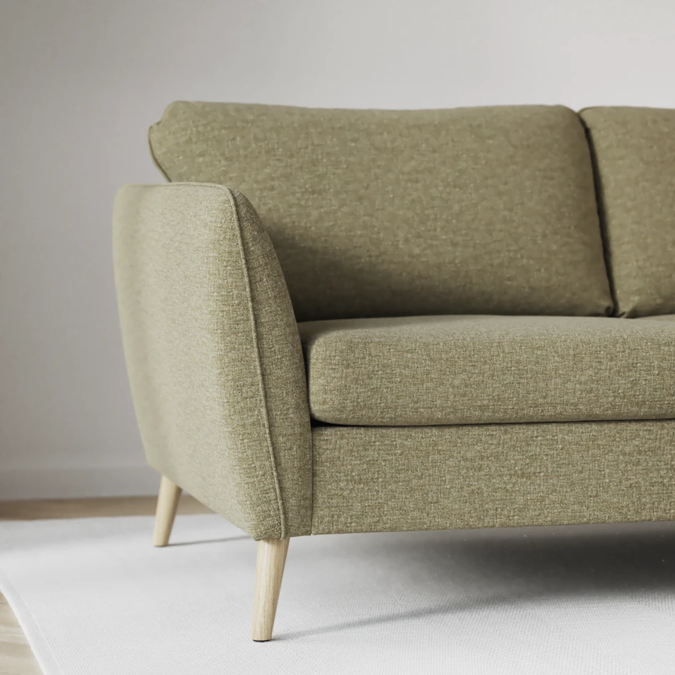 County - 3-sits soffa med divan höger - Grön