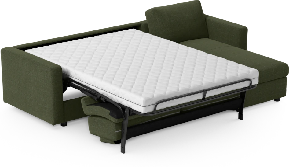 Lindö - Bäddsoffa 2,5-sits med schäslong, vändbar - Grön