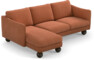Madison Lux - 2-sits soffa med schäslong vänster - Orange