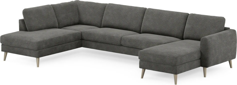 Bridge - 3-sits soffa med divan vänster och schäslong höger - Grå
