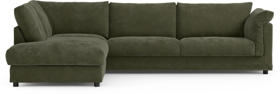 Cherrie - 3-sits soffa med divan vänster, med kappa - Grön