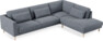 Willow - 3-sits soffa med divan höger, fast klädsel - Blå