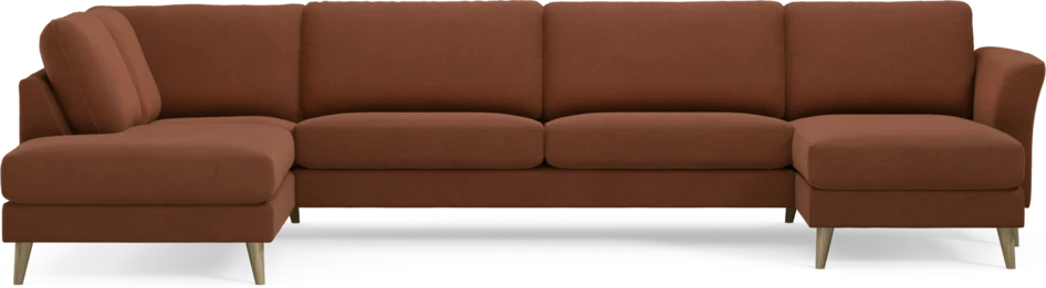 Bridge - 3-sits soffa med divan vänster och schäslong höger - Orange