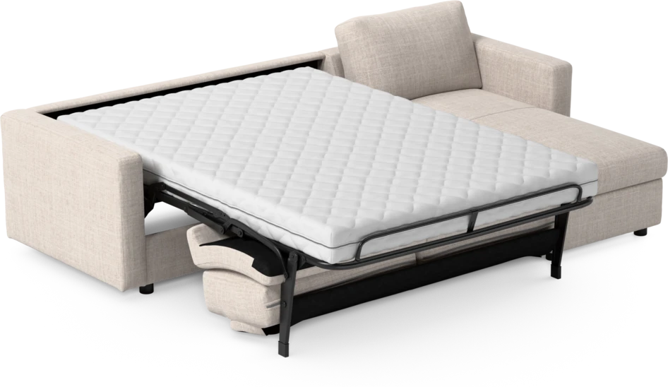 Lindö - Bäddsoffa 2,5-sits med schäslong, vändbar - Beige