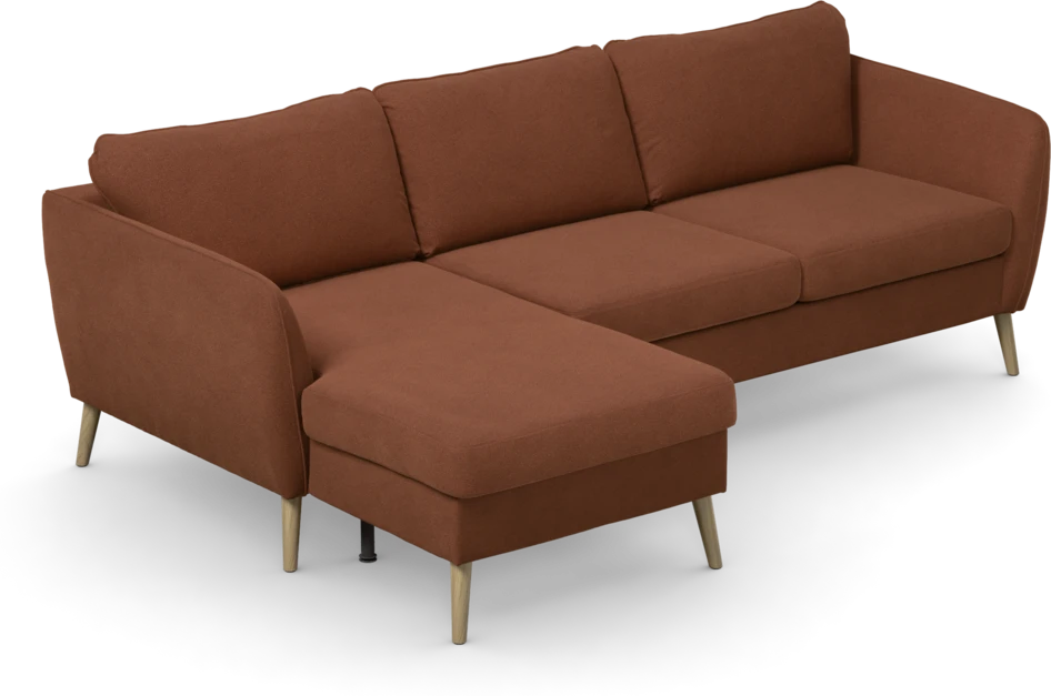 County - 3-sits soffa med flyttbar schäslong - Orange