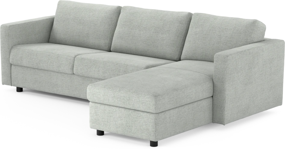 Lindö - Bäddsoffa 2,5-sits med schäslong, vändbar - Grå