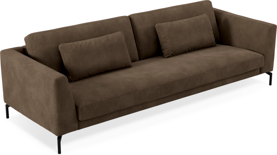 Willow - 4-sits soffa, hel dyna, fast klädsel - Brun
