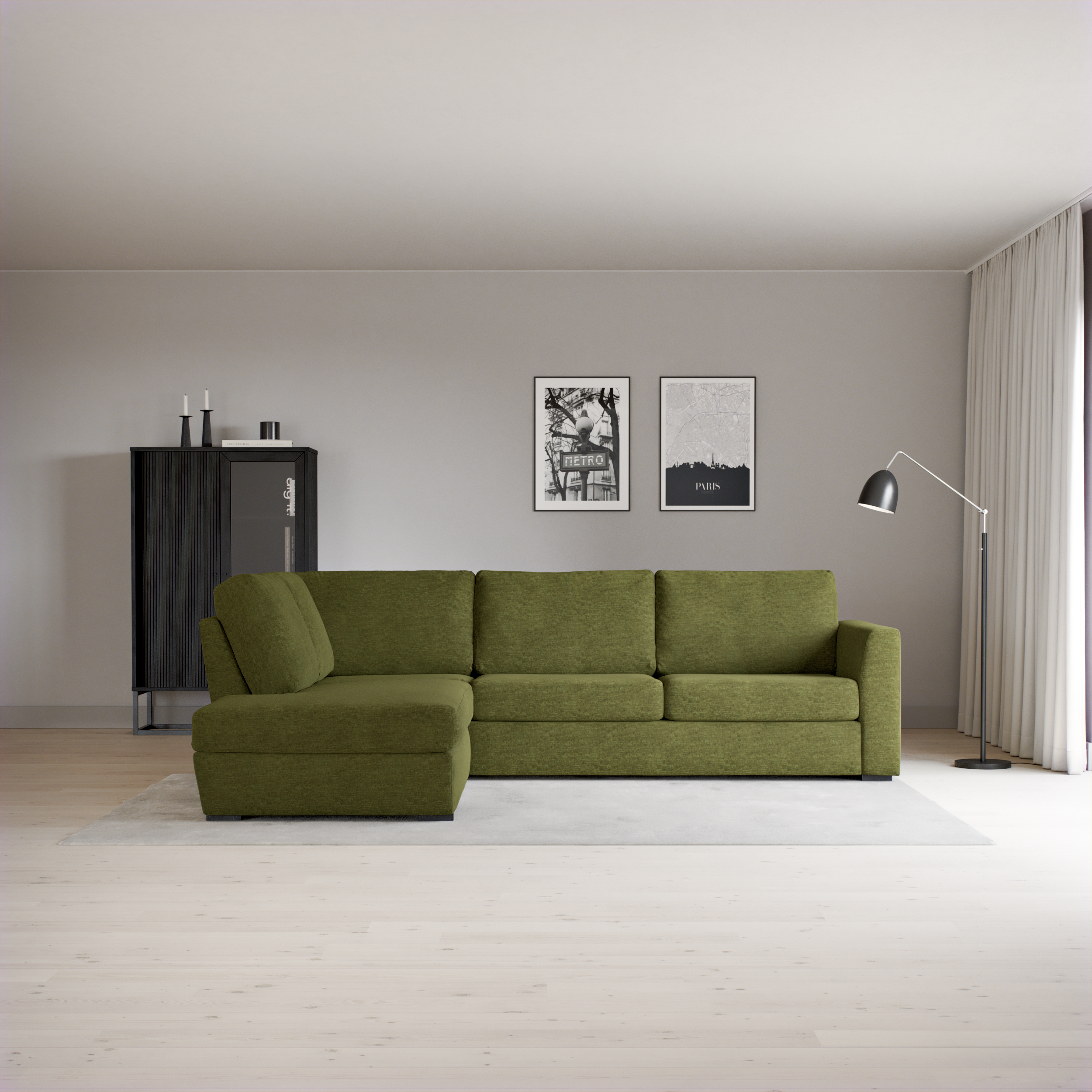 Friday, 2,5-sits soffa med divan vänster