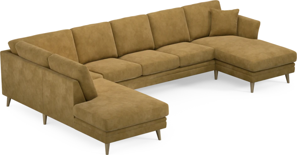 Eden - 3-sits soffa med divan vänster och schäslong höger - Gul