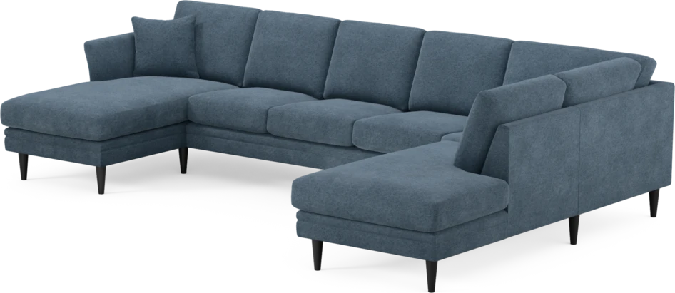 Eden - 3-sits soffa med schäslong vänster och divan höger - Blå