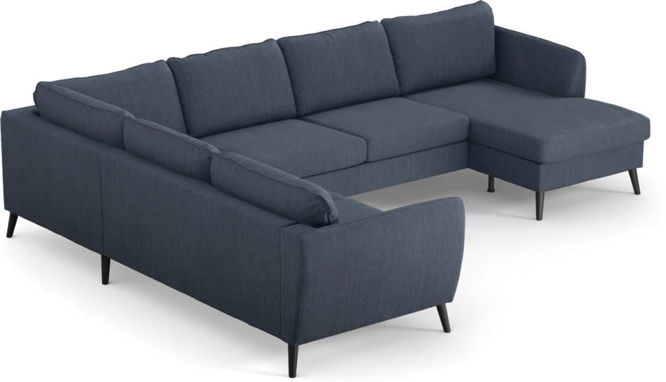 County - Hörnsoffa, 2+3-sits med schäslong höger - Blå
