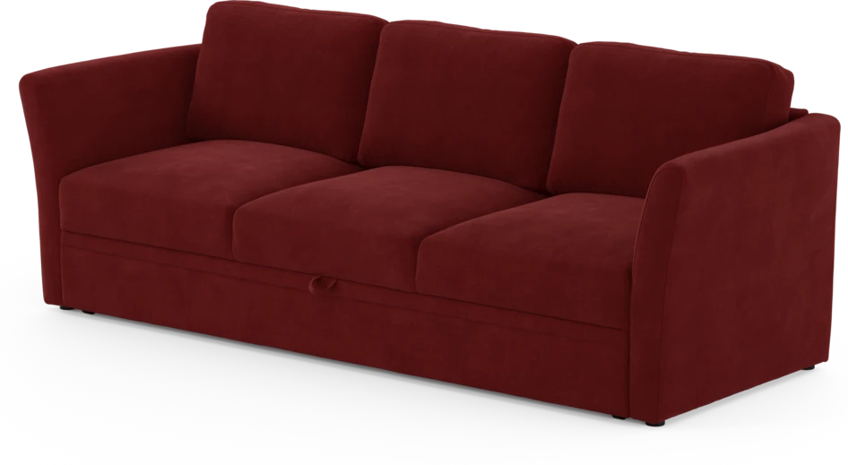 Öland - Bäddsoffa 3-sits, längsbäddad - Röd