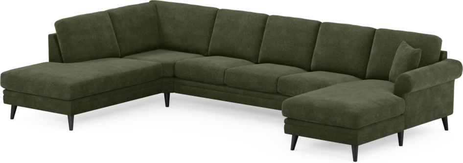 Eden - 3-sits soffa med divan vänster och schäslong höger - Grön