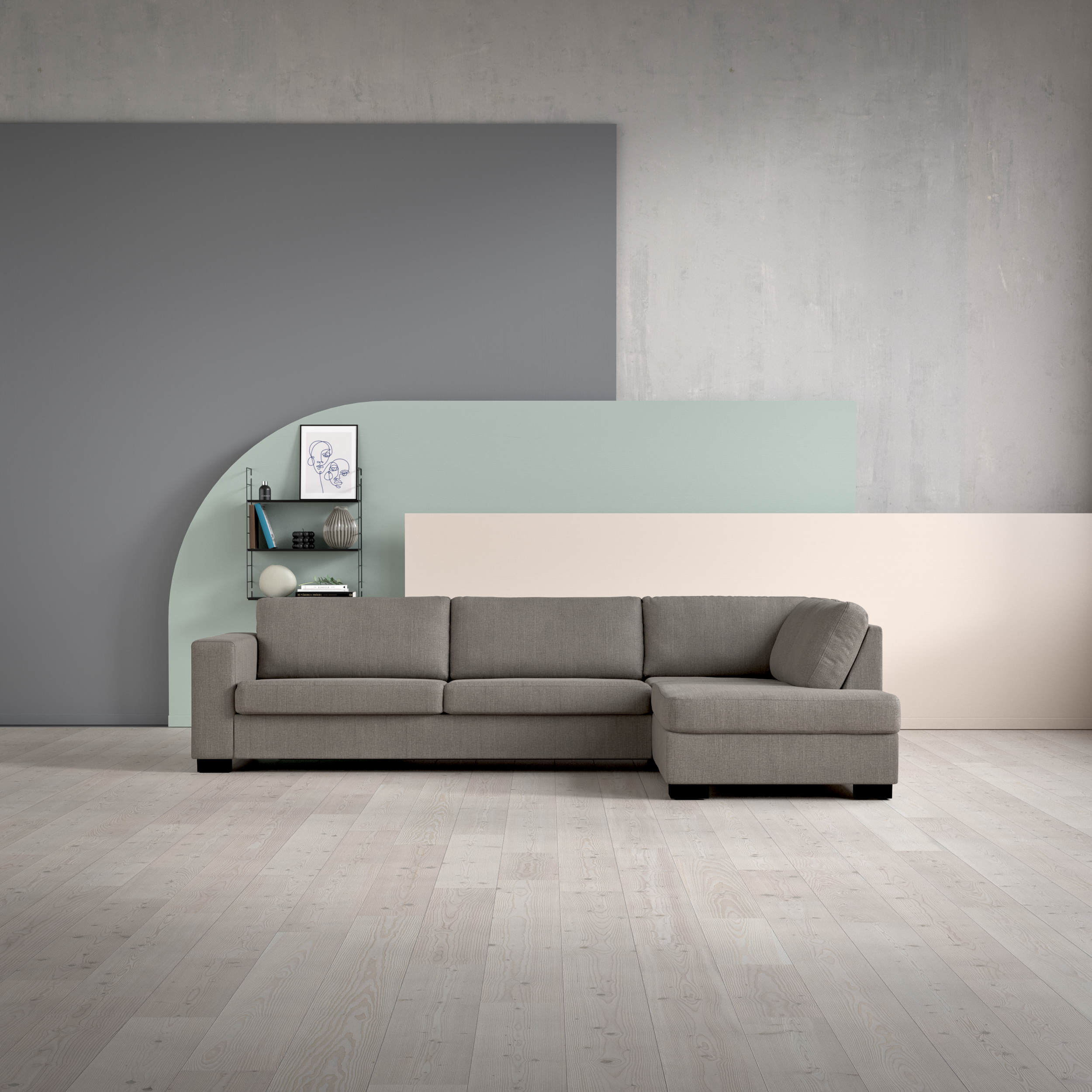 Nevada, 3-sits soffa med divan höger