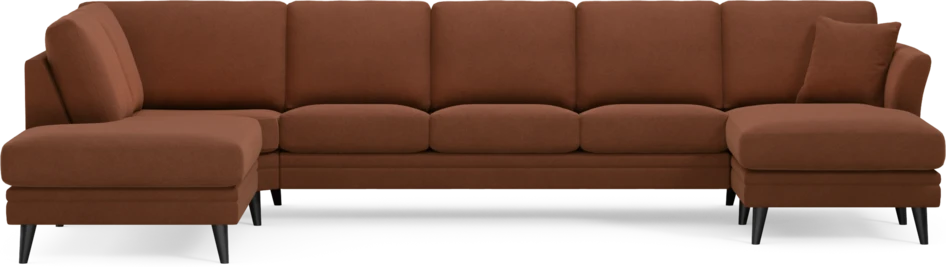 Eden - 3-sits soffa med divan vänster och schäslong höger - Orange