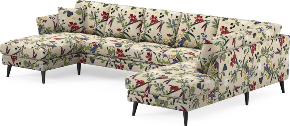 Eden - 3-sits soffa med schäslong vänster och divan höger - Flerfärgad