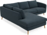 Madison - 2-sits soffa med divan vänster - Turkos