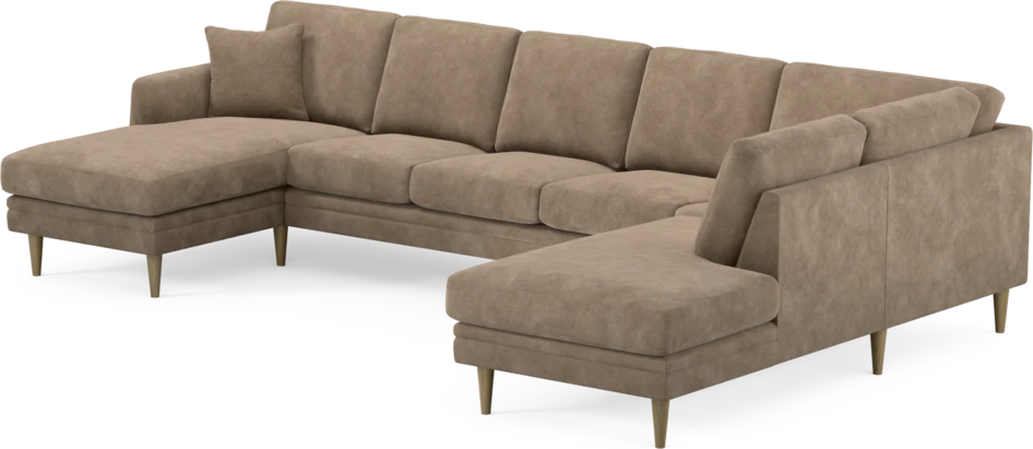 Eden - 3-sits soffa med schäslong vänster och divan höger - Beige