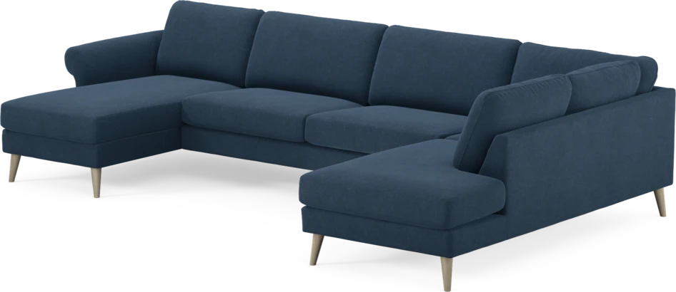 Bridge - 3-sits soffa med schäslong vänster och divan höger - Blå