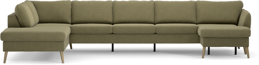 County - 4-sits soffa med divan vänster och schäslong höger - Grön